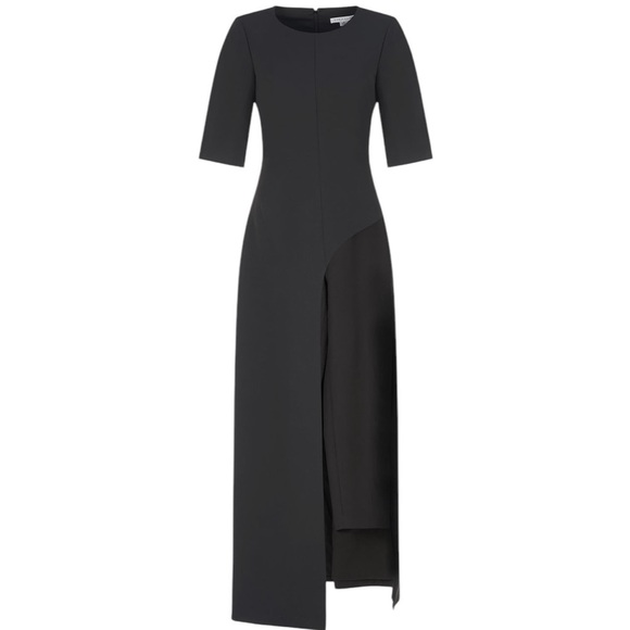 Kay Unger 8 Davina Walk Thru Jumpsuit Black Evening Stretch Crepe Skirt - Picture 5 of 13